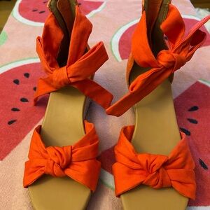 UGG Women’s Orange Tie-Knot Ankle Wrap Sandals